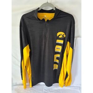 Iowa Hawkeyes Colosseum Mens Black Gold Pullover Long Sleeve Shirt